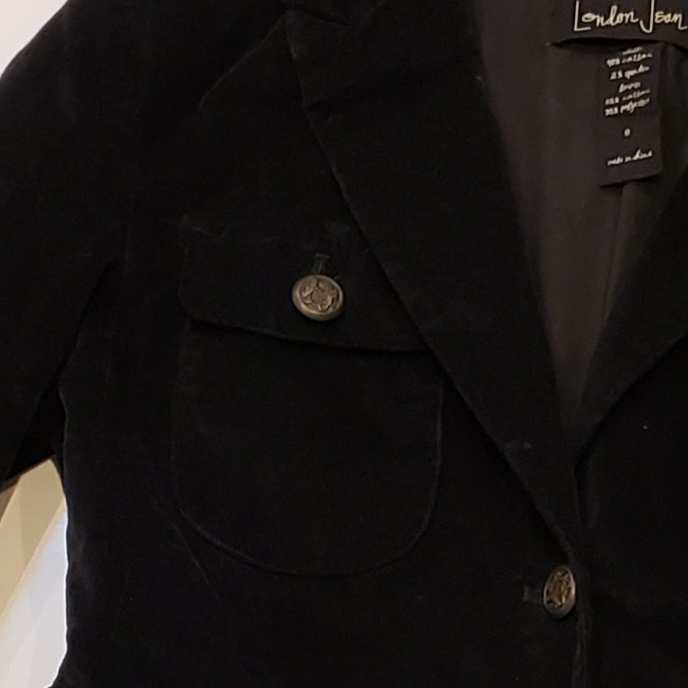London Jean Black Velvet blazer with bronze buttons - Picture 7 of 15